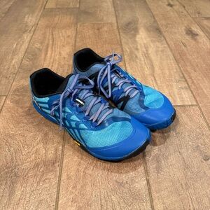 Merrell Men’s Size 9 Vapor Glove barefoot shoes Blue Vibram